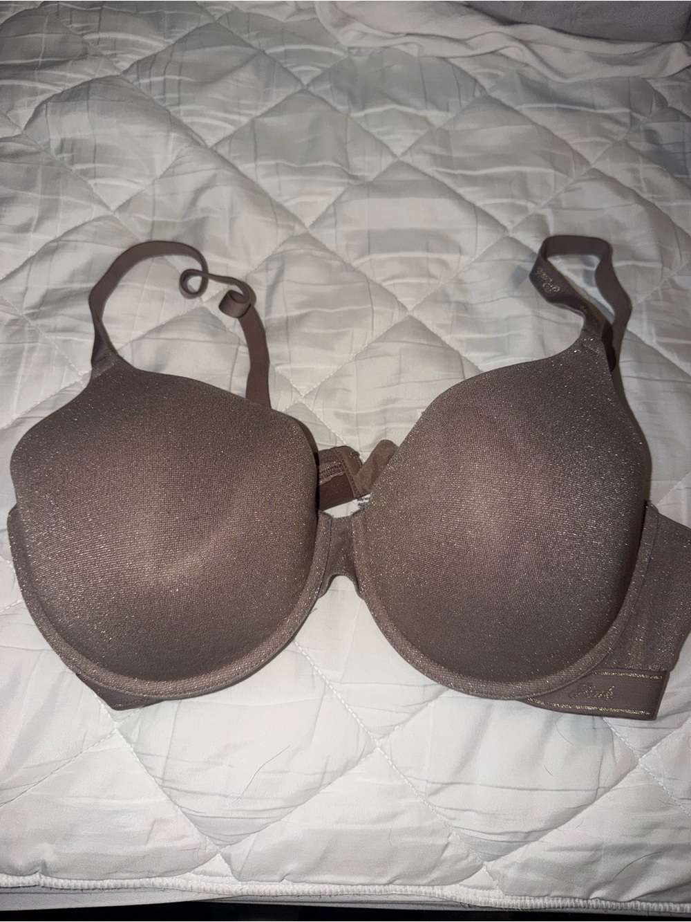 PINK Sparkly Brown T-Shirt Bra 🤎